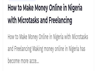 How to Make Money Online in Nigeria with Microtasks and Freelancing