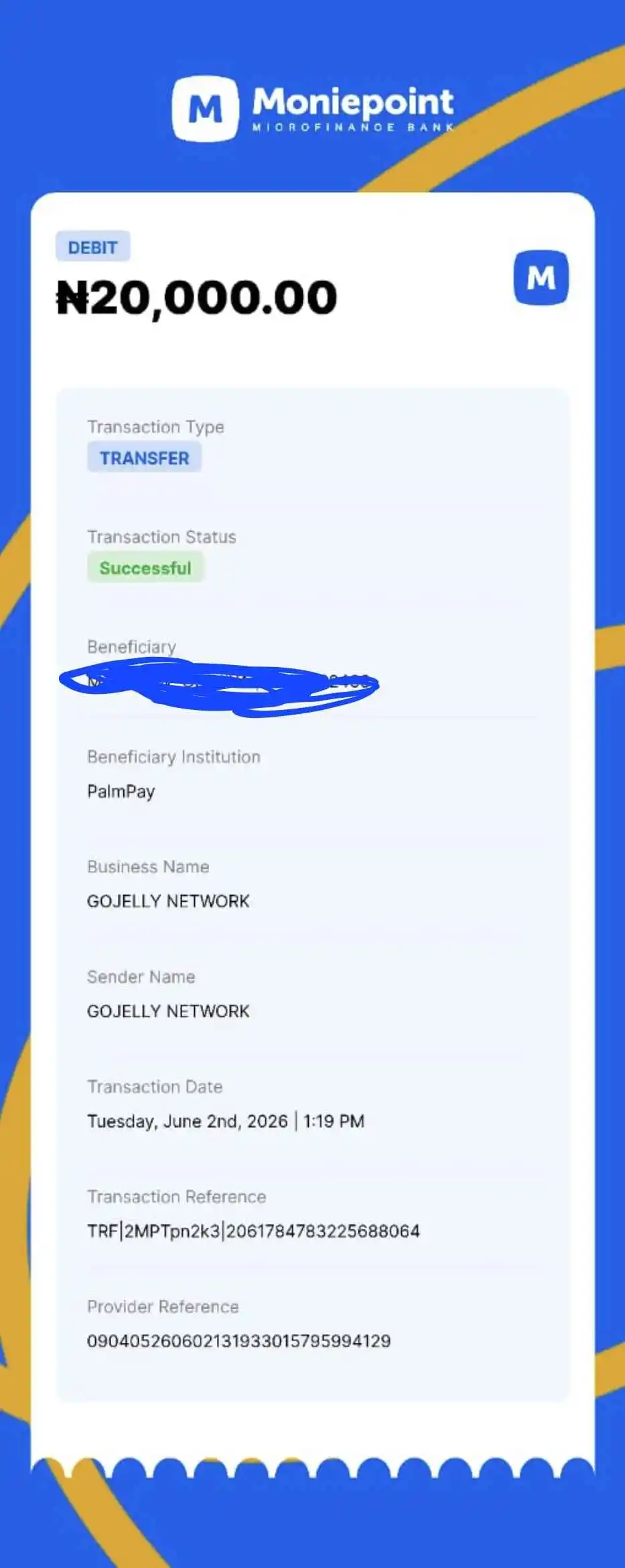 GoJelly microtask earnings withdrawal proof — naira credited to PalmPay account
