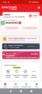 Smartcash new user creation of account