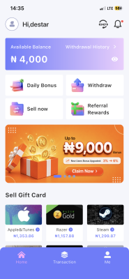 App sign up