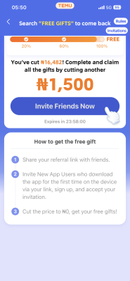 New user on Temu